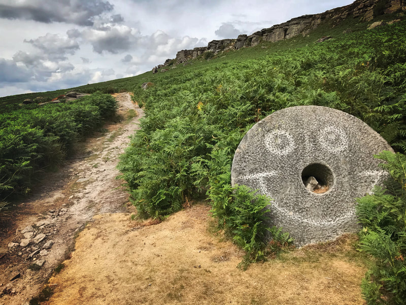 Smiley face on Millstone near Stanage Edge