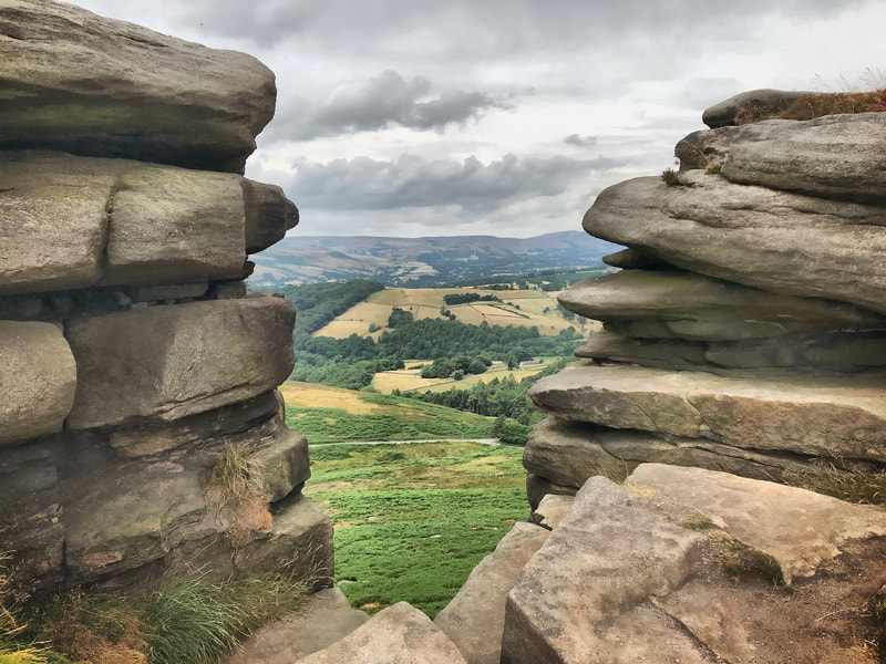 View from the top of Stanage Edge in the Peak District