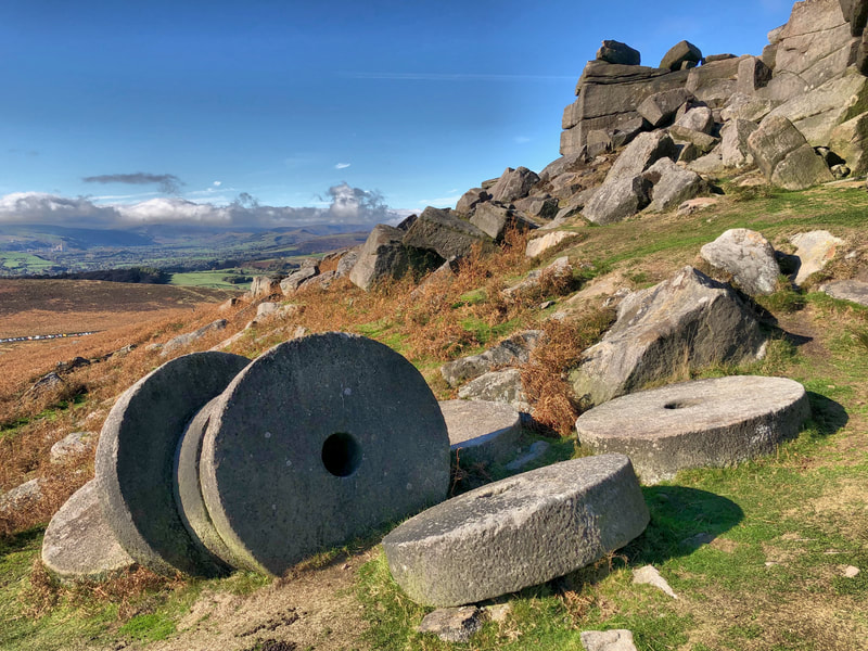 Abandoned millstones near Stanage Edge in the Peak District