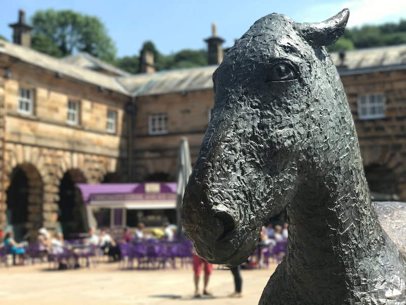 Horse sculpture in the Stables Courtyard at Chatsworth House