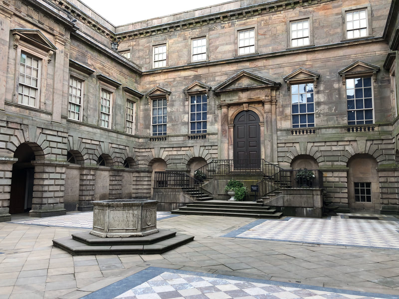 The inner courtyard at Lyme Hall, essential stop on our Peak District Pride and Prejudice tour