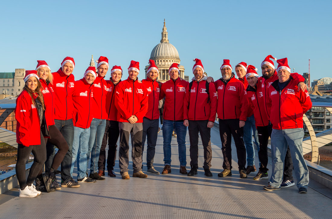 Walking With The Wounded Christmas campaign, Walking Home For Christmas launch in London November 2019, ambassadors, veterans, former footballer Wayne Bridge and lead actors from 1917, George Mackay and Dean Charles Chapman